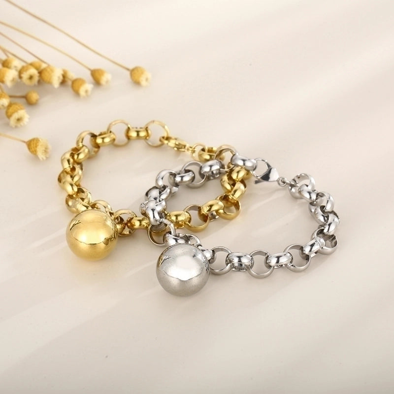 Hip-hop Geometric Stainless Steel Plating Bracelets Necklace