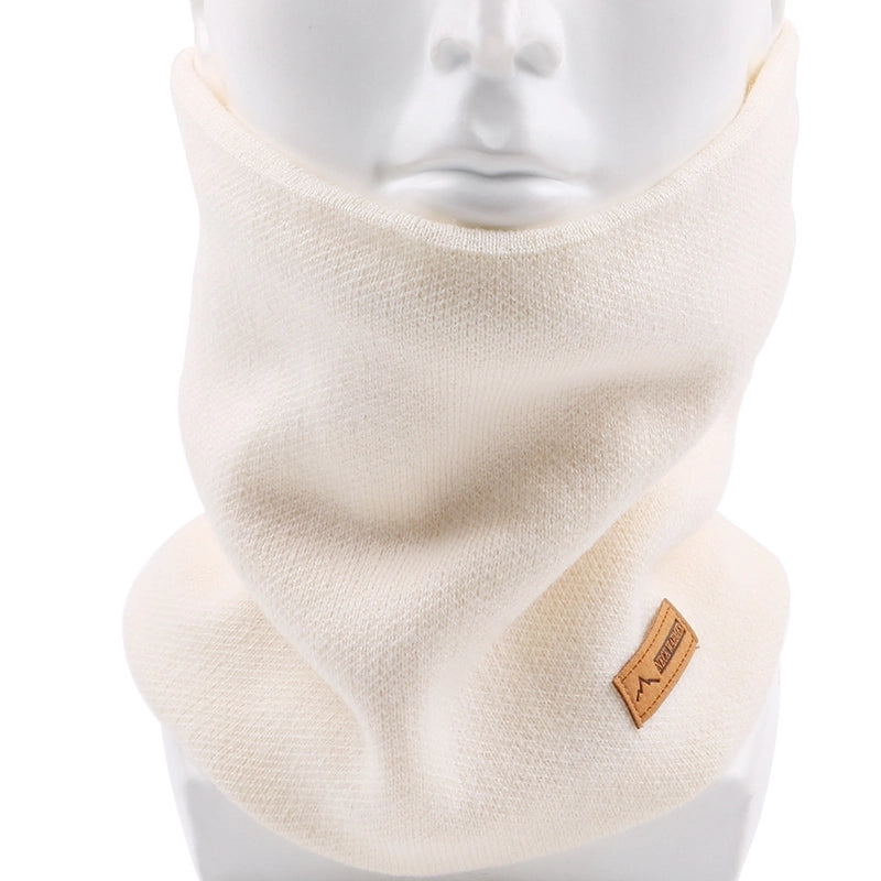 Autumn And Winter Single Circle Collar Men's And Women's Solid Color Fleece-lined Knitted Scarf Fashion Fake Turtleneck Warm Pullover Scarf