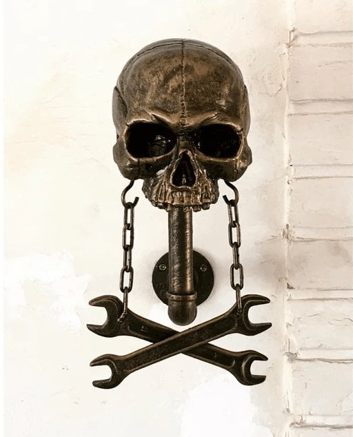 ☠️Motorcycle skull helmet holder (🎁gift for bikers)