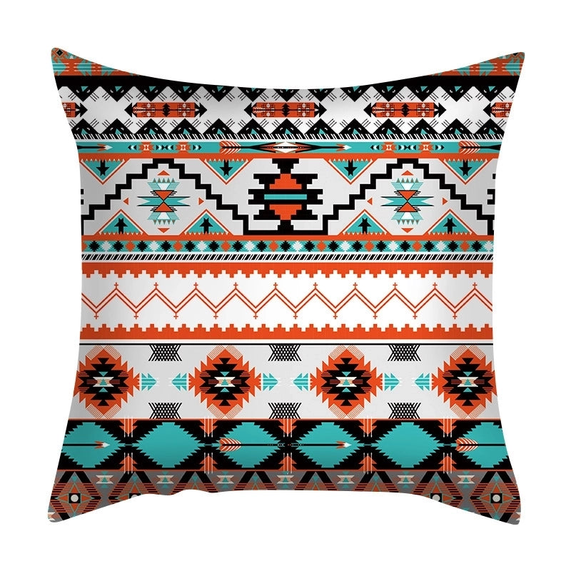 Ethnic Style Geometric Fibre Peach Skin Pillow Cases