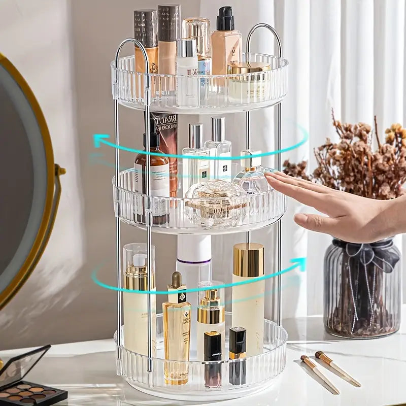 LUXURY 360° VANITY ORGANIZER – ROTATABLE MAKEUP STORAGE HOLDER