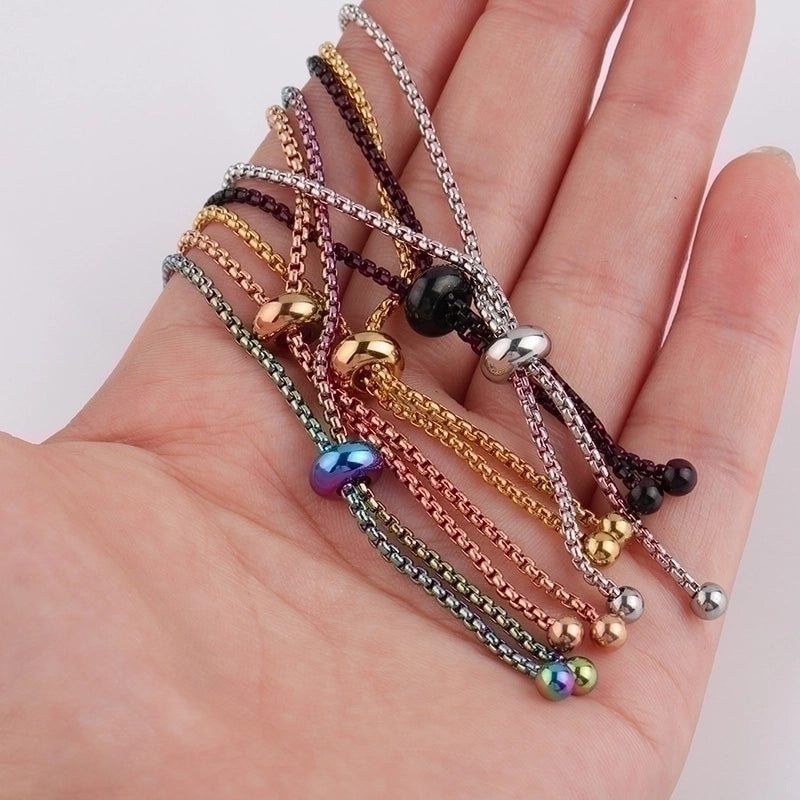 Minimalist Solid Color Titanium Steel 18K Gold Plated None Bracelets In Bulk