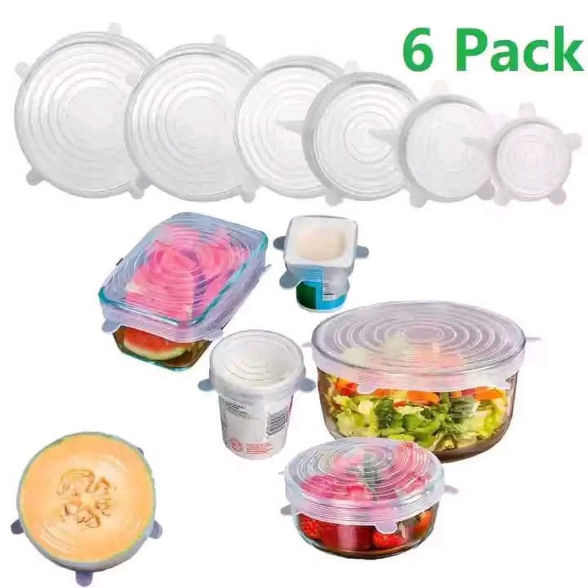 Silicone Stretch lids Reusable eco-Friendly Stretchy lids and Covers for Food and Bowl