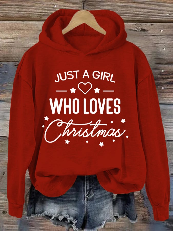 Women's Just A Girl Who Loves Christmas Hoodie