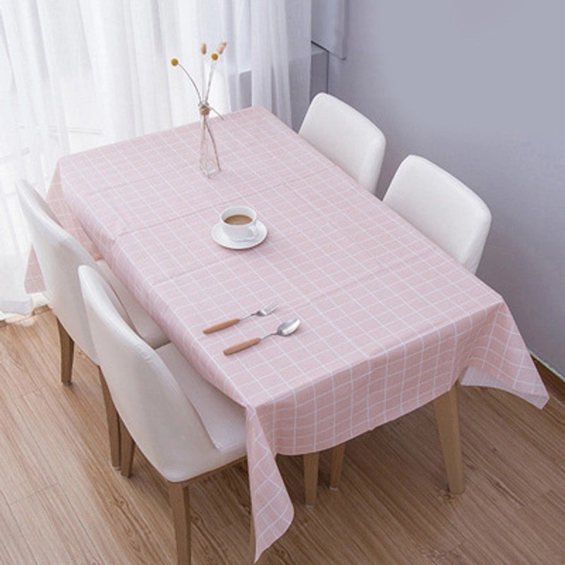 Plaid Tablecloth Waterproof Anti-scald And Oil-proof Household Rectangular Small Fresh Disposable Tablecloth  Coffee Table Tablecloth
