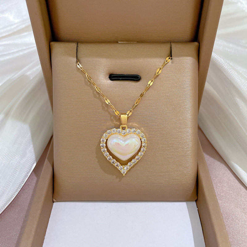 Moon Geometric Stainless Steel Electroplating Necklaces