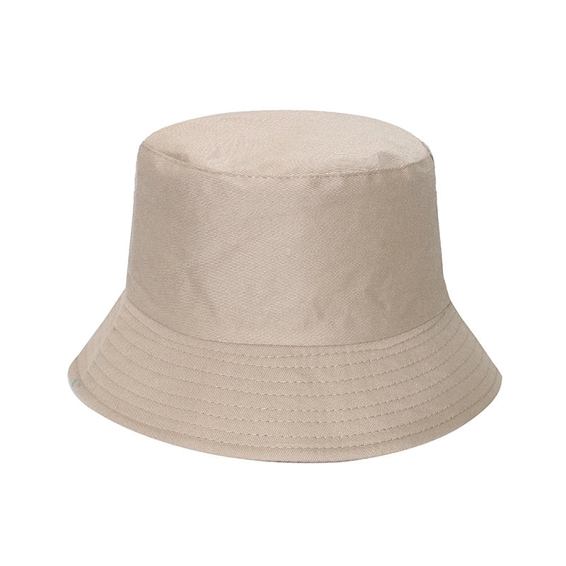 Unisex Minimalist Solid Color Sewing Flat Eaves Bucket Hat