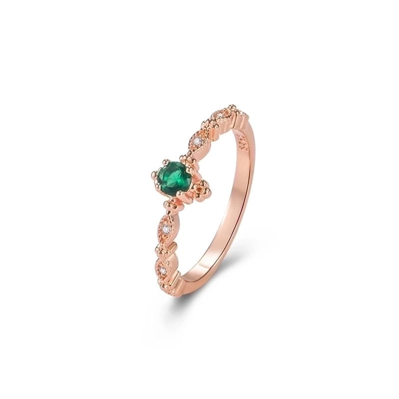 Copper Plating Geometric Artificial Gemstones Copper Rings