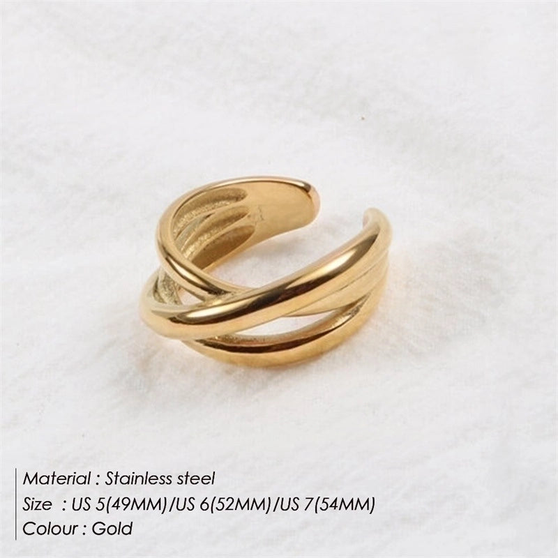 Stainless Steel 18K Gold Plated Fashion Geometric No Inlaid