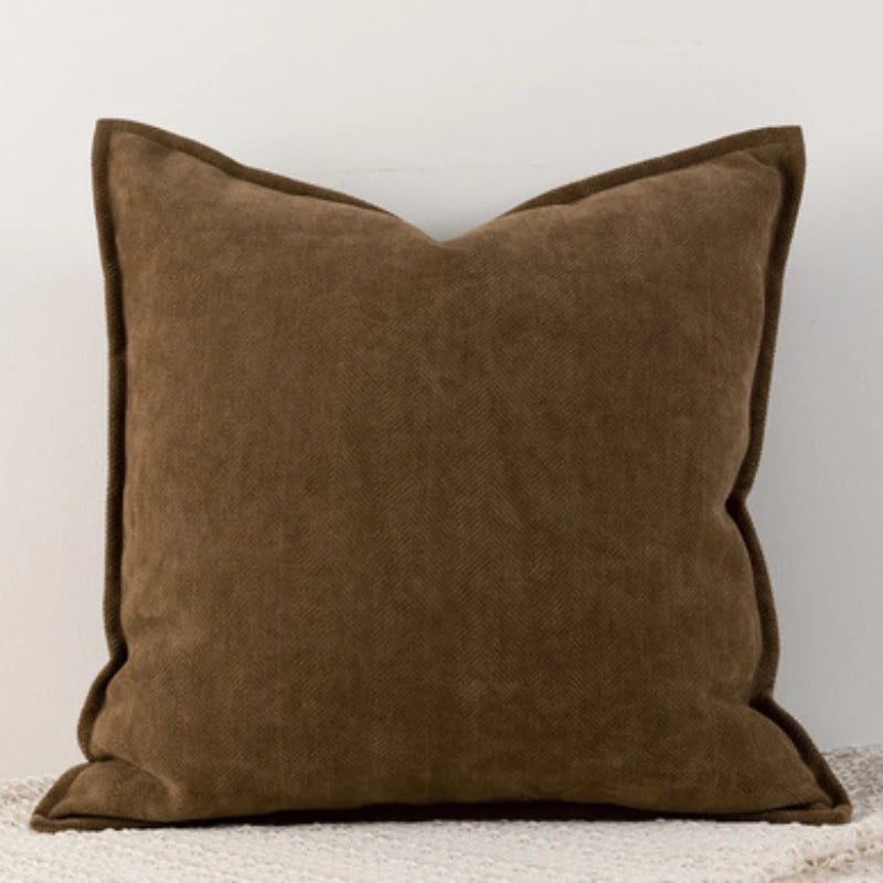 Alden Thickened Solid Cushion Cover - Light Blue