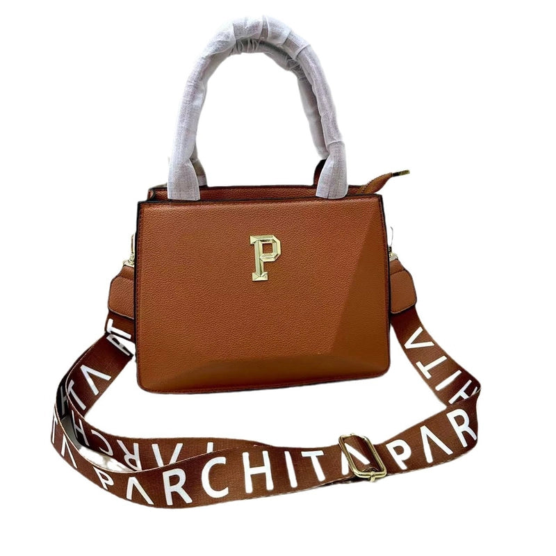 Women's Medium Pu Leather Letter Solid Color Streetwear Square Zipper Crossbody Bag