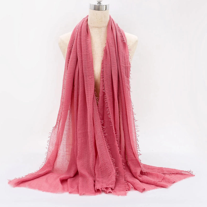 Women's Elegant Minimalist Solid Color Cotton Shawl