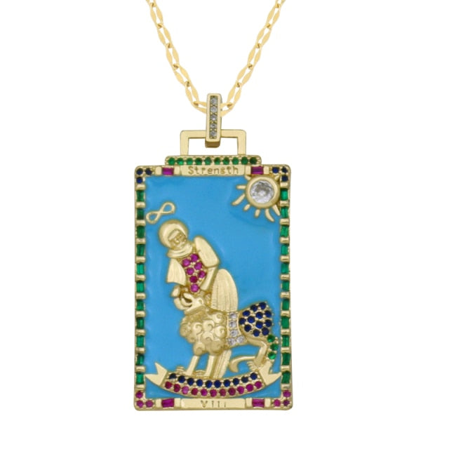 Diamond Tarot Card Necklaces