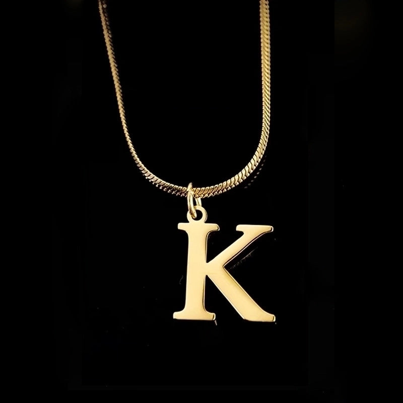 Minimalist Letter Titanium Steel Plating Necklace 1 Piece