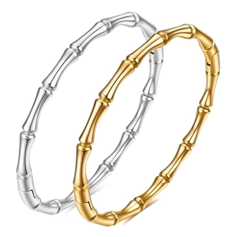 Minimalist Solid Color Titanium Steel Plating Gold Plated Bangle