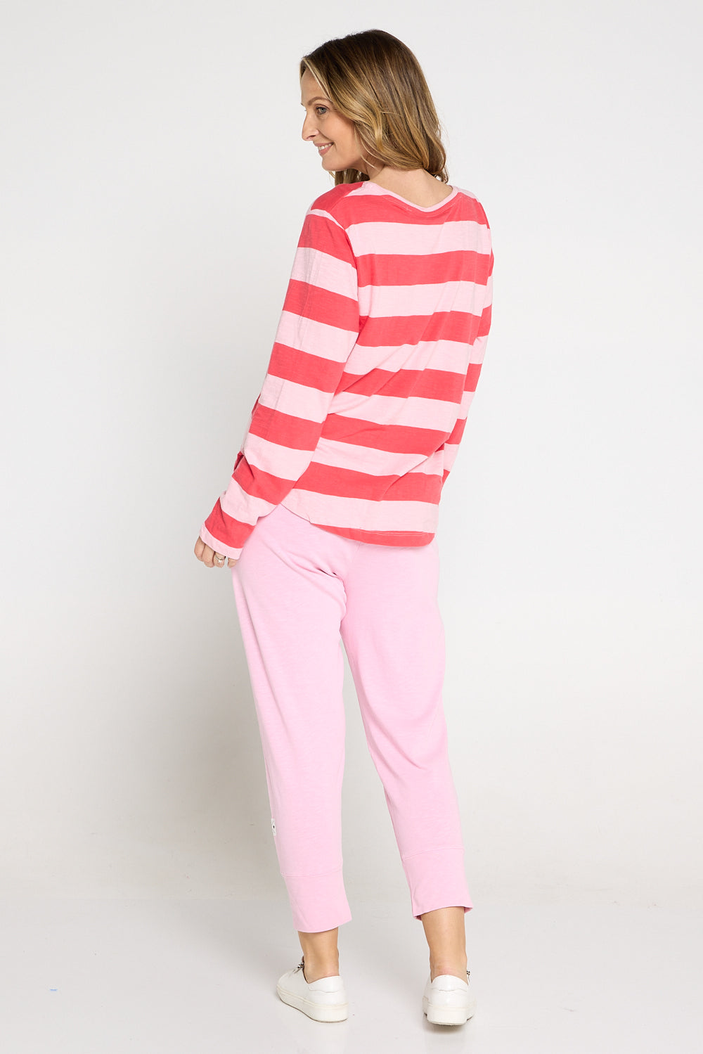 Spritz Stripe Long Sleeve Tee - Coral Stripe