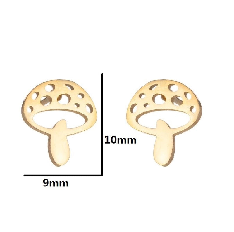 Minimalist Heart Shape Flower Stainless Steel Ear Studs 1 Pair