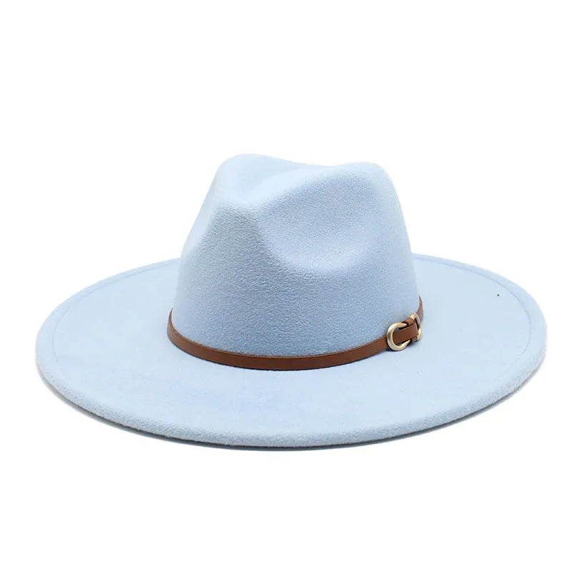 Fashion Autumn And Winter New Black Woolen Hat Jazz Hat For Men And Women 9.5cm