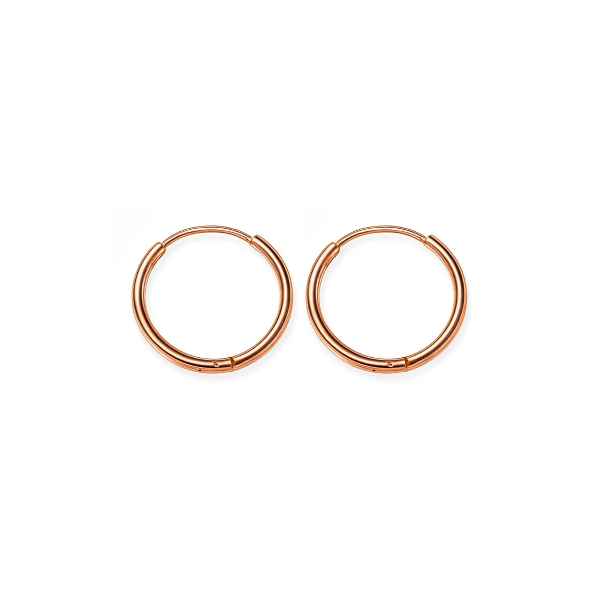 12mm thin hinged hoops - Rose gold