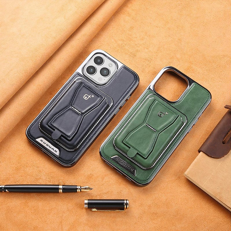 Luxurious Leather Magnetic iPhone Case with Removal Card Holder