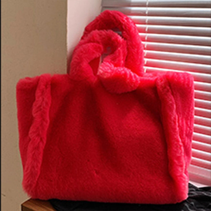 Winter New Mao Mao Bag Women's Bag Large Capacity Women's Shoulder Crossbody Bag Portable Tote Plush Bag