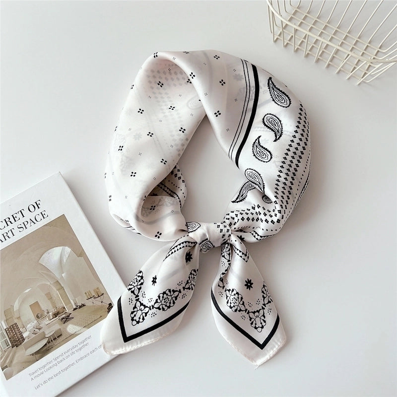 Women's Preppy Style Sweet Minimalist Plant Polyester Printing Silk Scarf