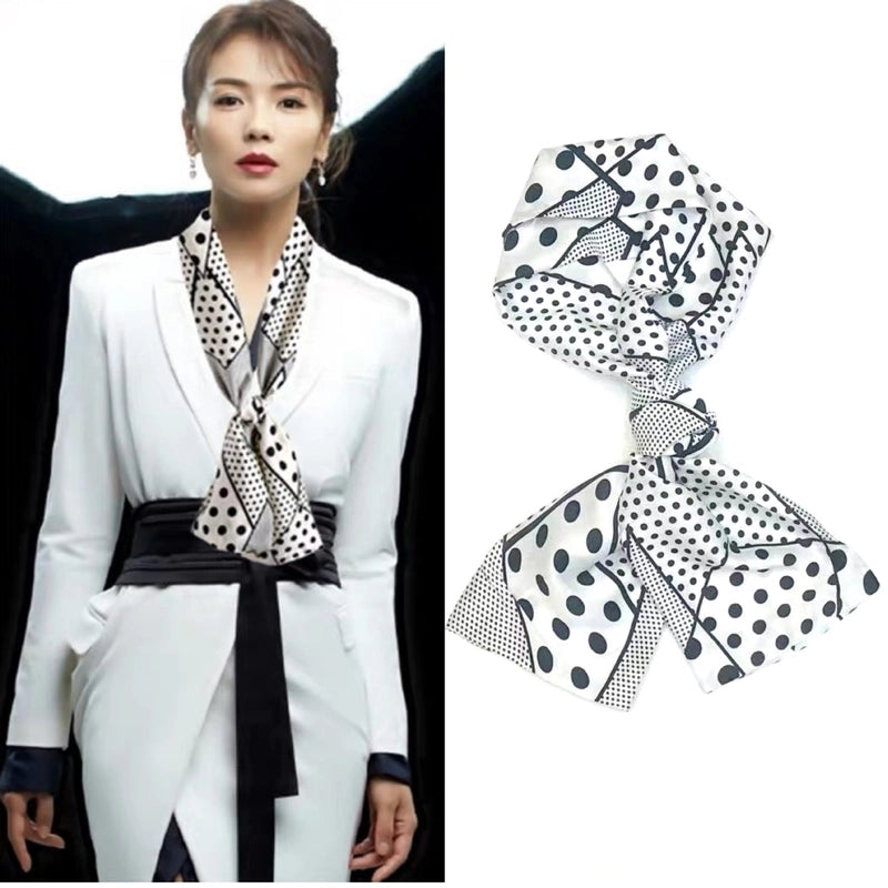 Women's Elegant Minimalist Geometric Chiffon Printing Silk Scarf