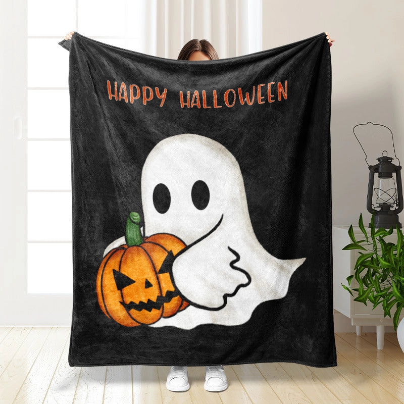 Halloween Cute Pumpkin Bat Ghost Polyester Blanket Couch & Sofa Decor