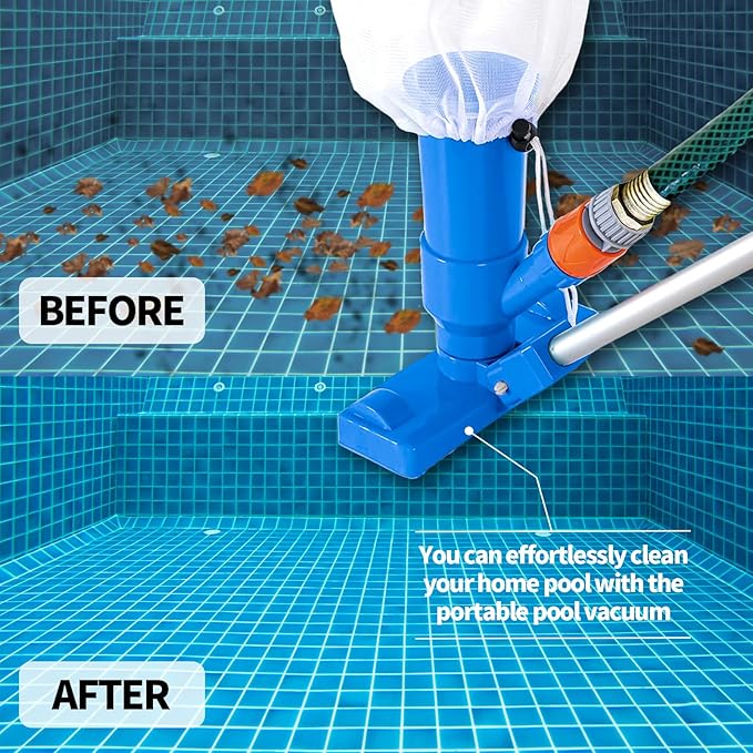 Portable Pool Vacuum - with Brush & 48 Pole