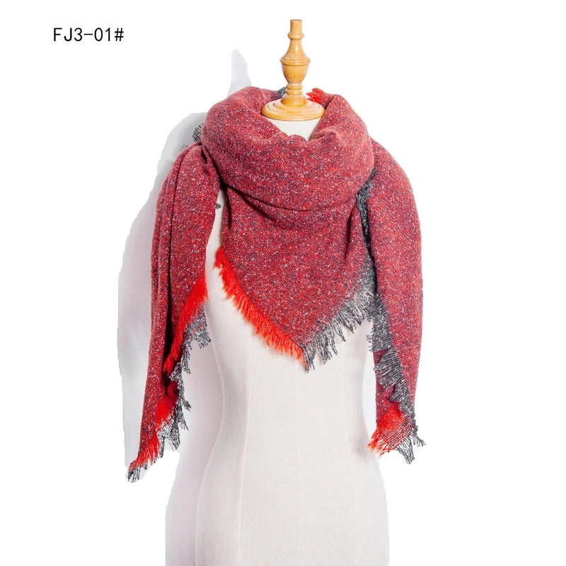 Women's Minimalist Solid Color Polyester Scarf