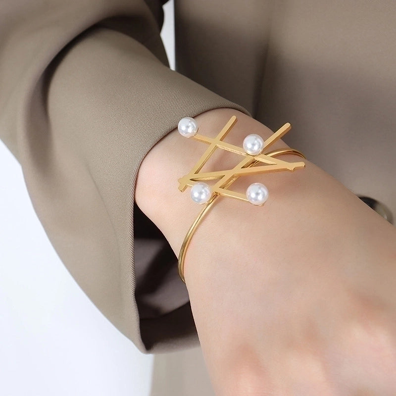 Fashion 304 Stainless Steel 18K Gold Plated No Inlaid In Bulk