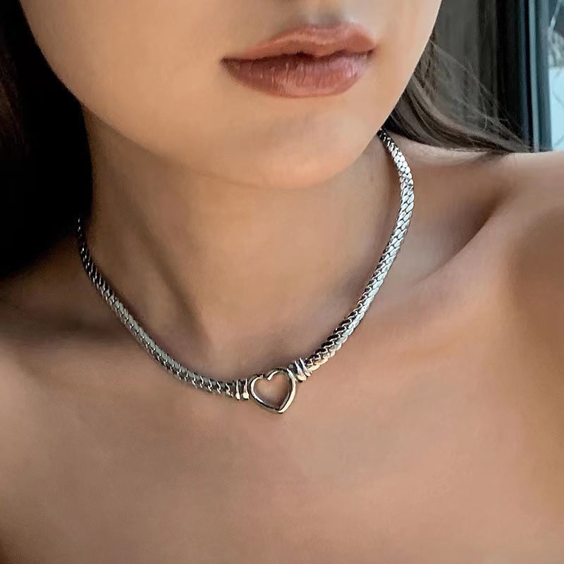 IG Style Heart Geometric Titanium Steel Necklaces