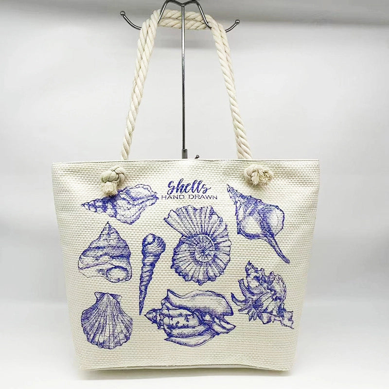 Women's Large Canvas Floral Elegant Streetwear Square Zipper Shoulder Bag