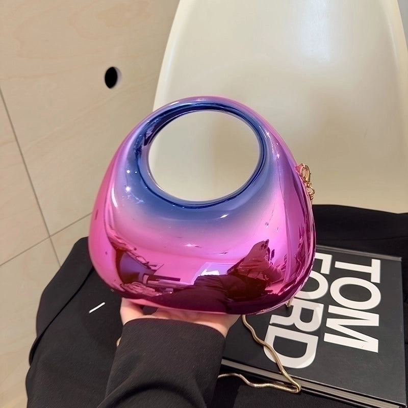 Women's Medium PVC Gradient Color Solid Color Elegant Vintage Style Dumpling Shape Lock Clasp Evening Bag
