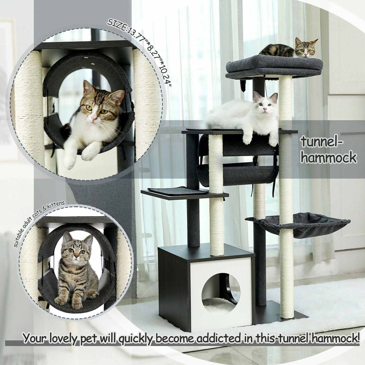 130.5cm Cat Scratching Tower Condo