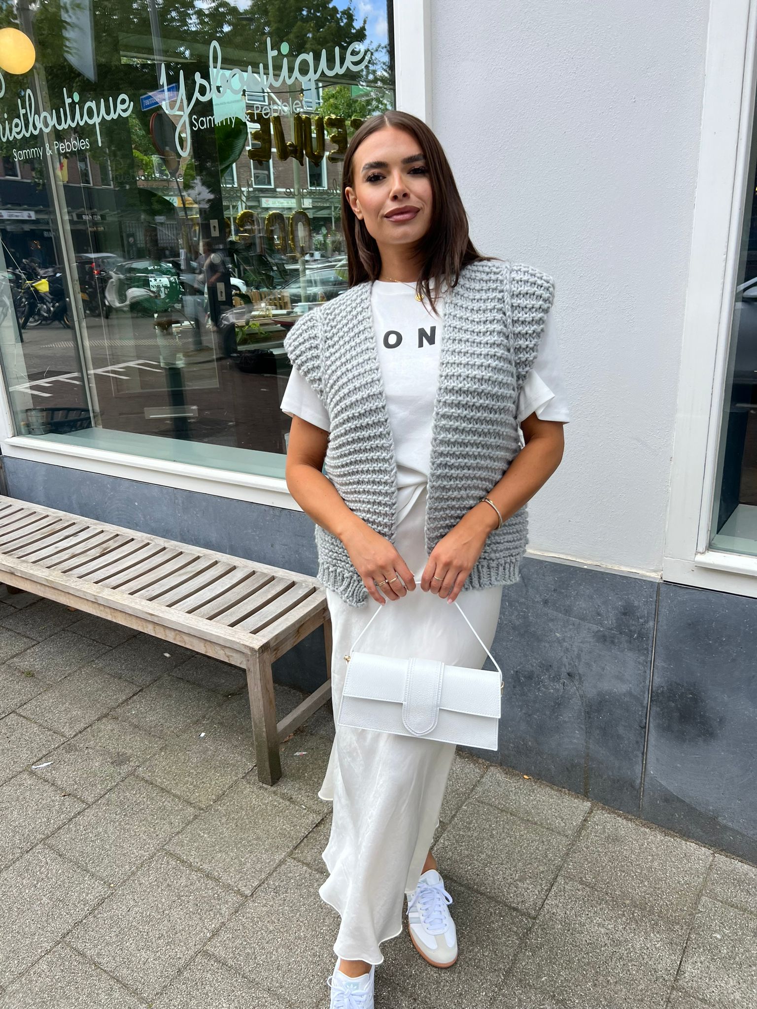 Nika knitted gilet vest grey