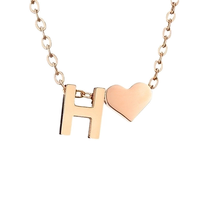 Stainless Steel Titanium Steel 14K Gold Plated Fashion Plating Letter Necklace