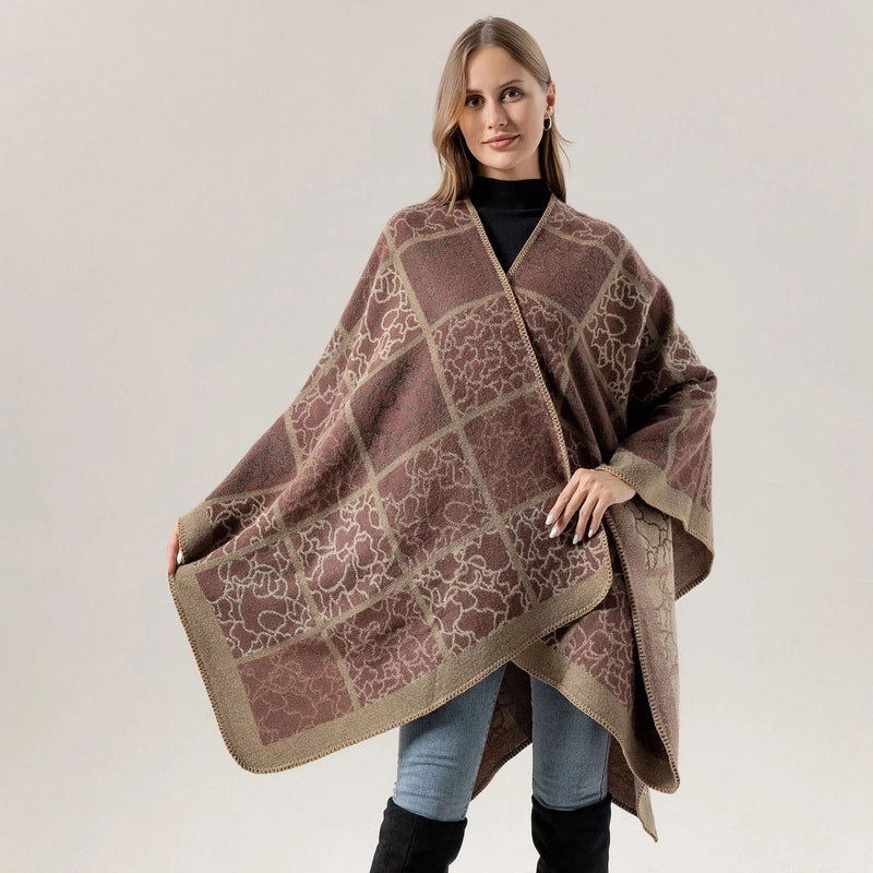 New Hot Sale Shawl Men's And Women's Retro High-grade Scarf Air-conditioned Room Warm Nap Cloak