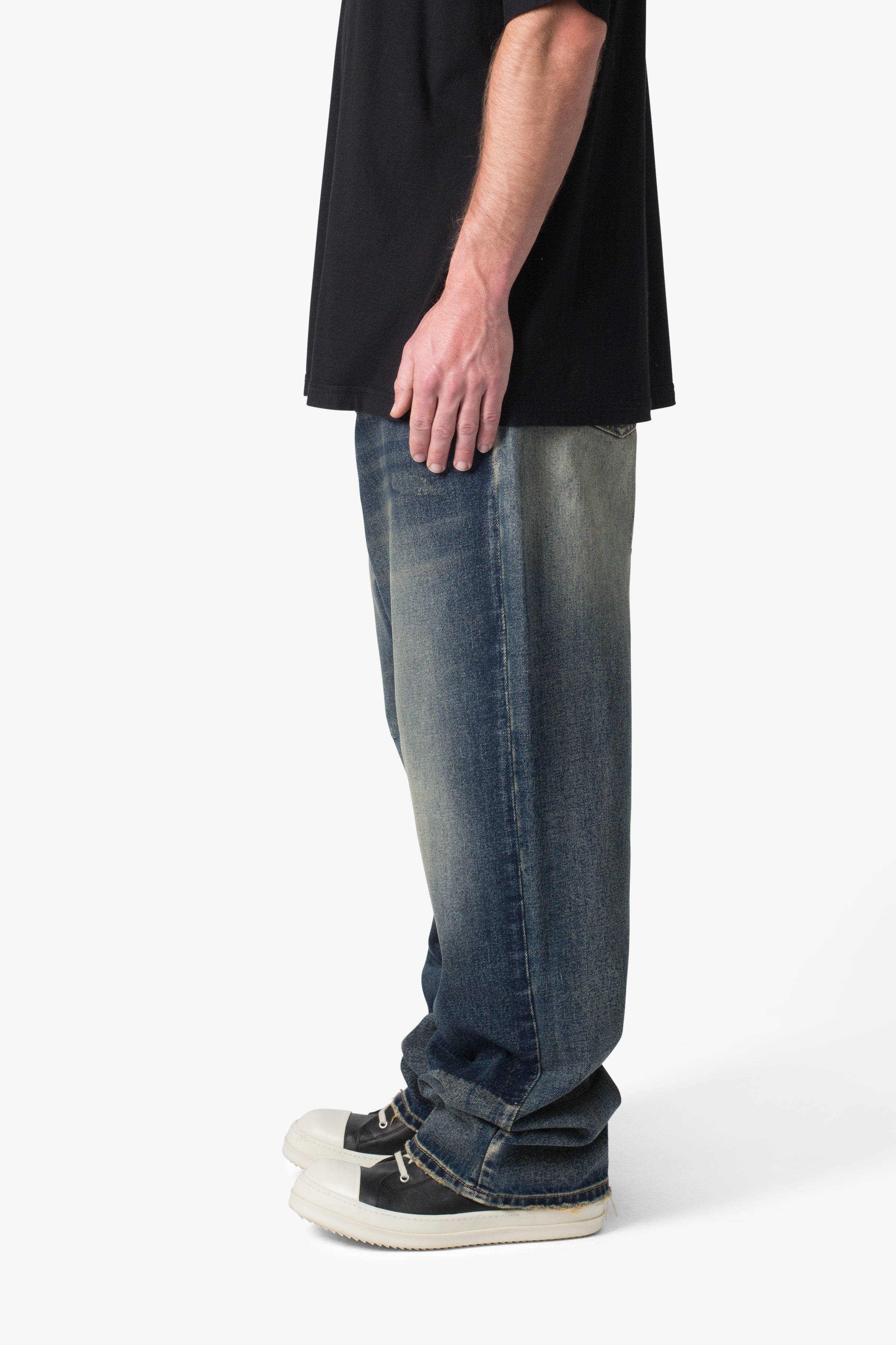 Ultra Baggy Shadow Patch Denim - Washed Light Blue