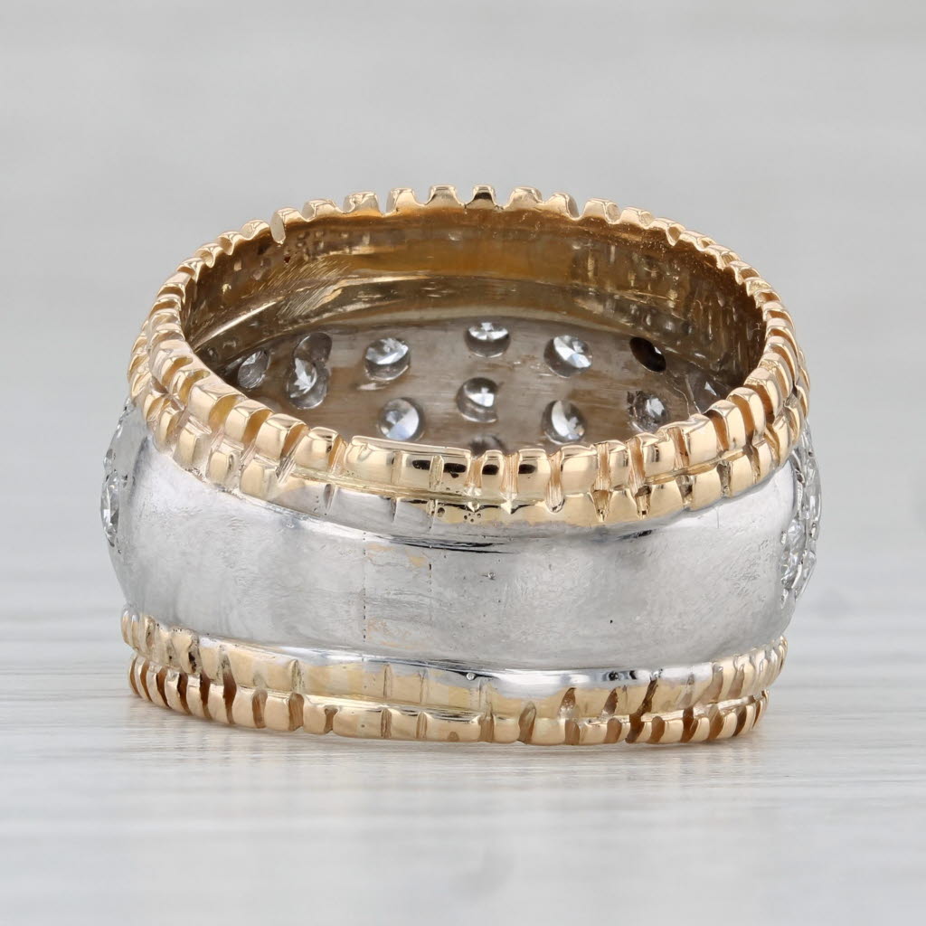 2.50ctw Pave Diamond Ring 14k White Yellow Gold Size 8.5 Cocktail