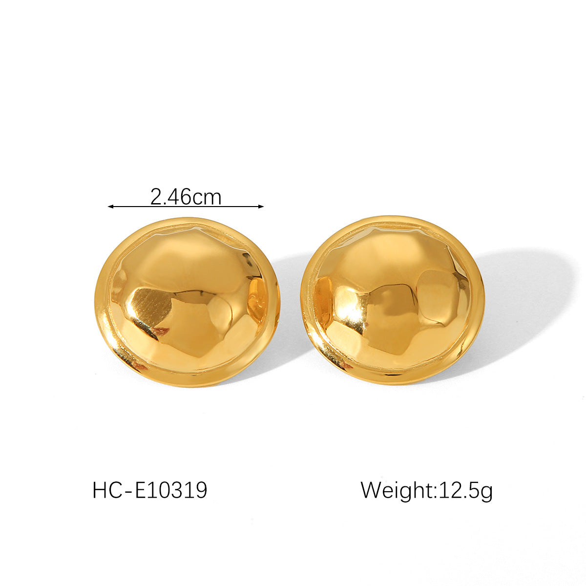 Pearl Geometric Stainless Steel Electroplating Earrings