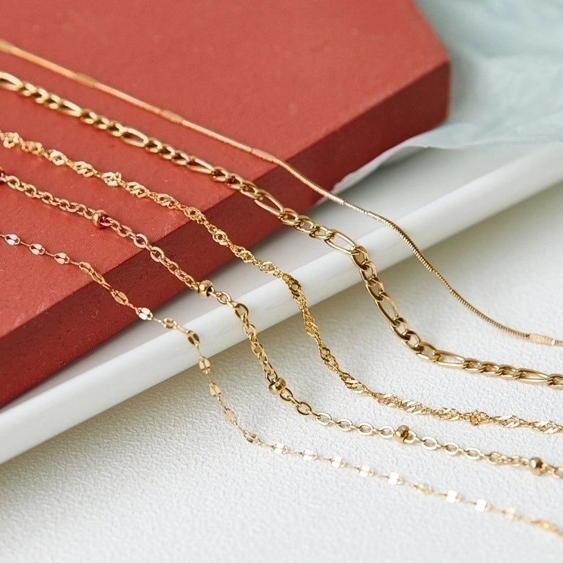 Fashion Geometric 304 Stainless Steel 18K Gold Plated Chain Stainless Steel Necklaces