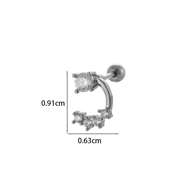 Ear Cartilage Rings & Studs Geometric Copper Plating Artificial Gemstones