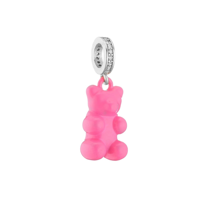 Jewelry Painted Bear Color Pendant Copper Jewelry Accessories Diy Jewelry Necklace Bracelet