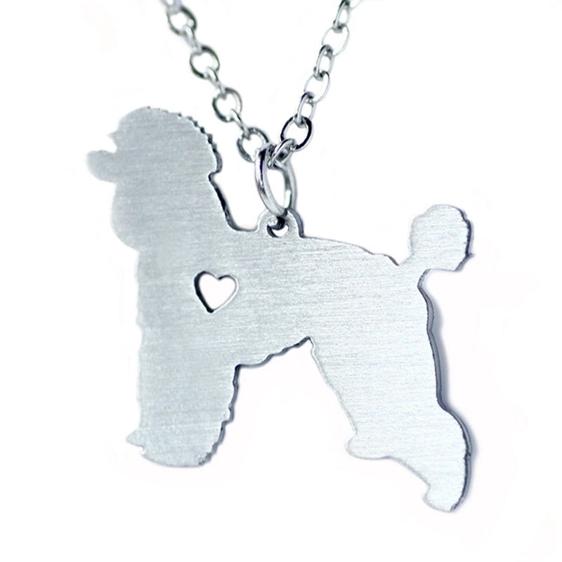 304 Stainless Steel Cute Slice Polishing Animal Dog Necklace Titanium Steel Necklace