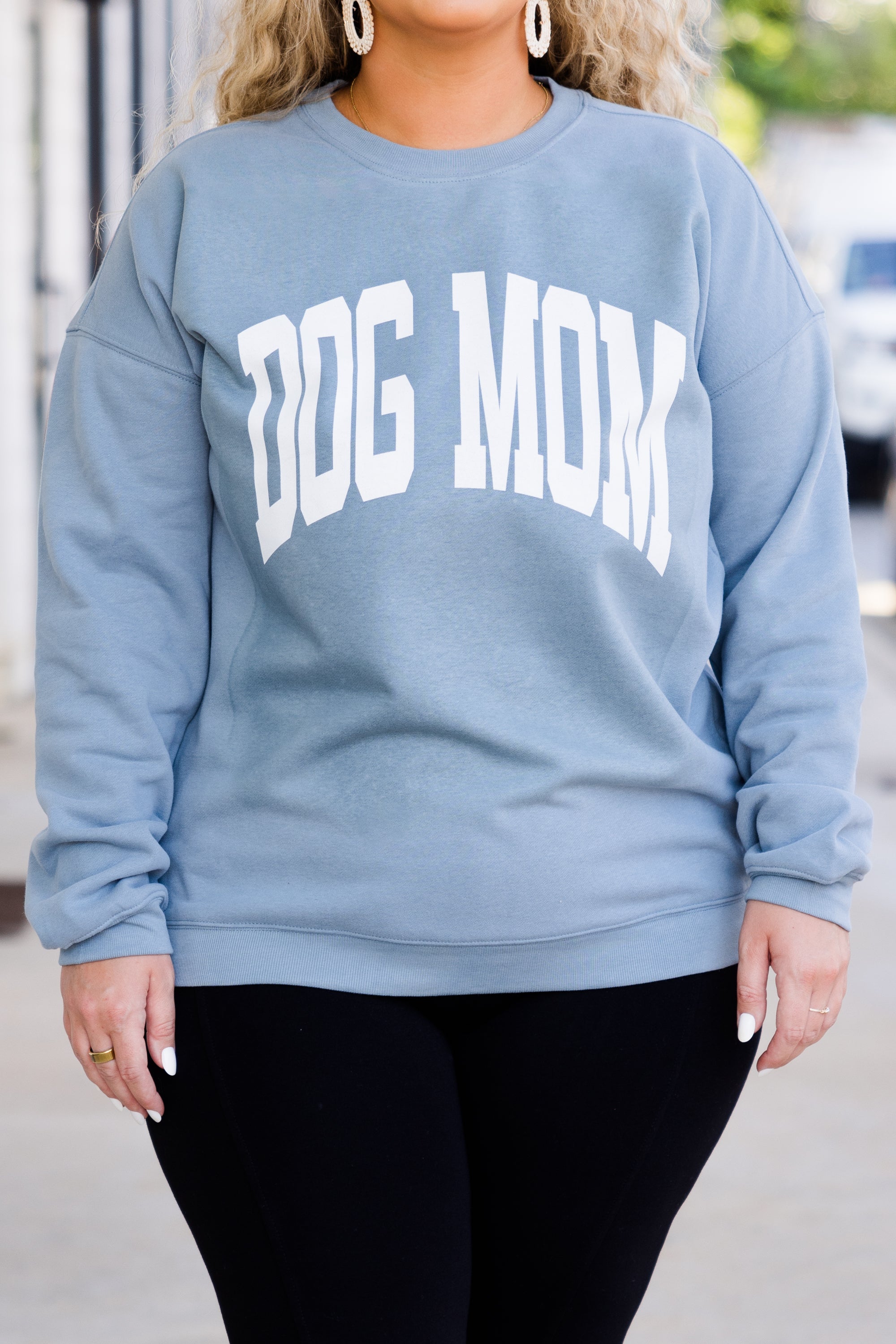 Dog Mom Pullover. Denim