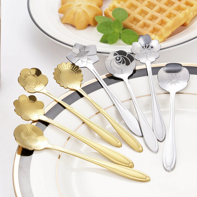 Casual Flower Stainless Steel Spoon