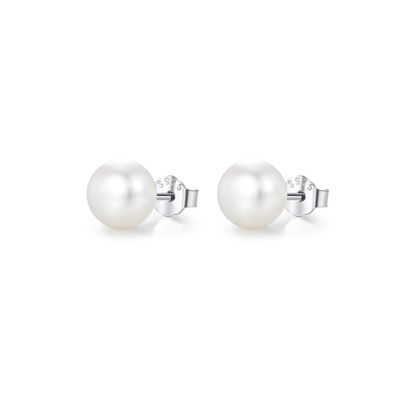 1 Pair IG Style Elegant Sweet Oval Plating 925 Sterling Silver Freshwater Pearl Ear Studs