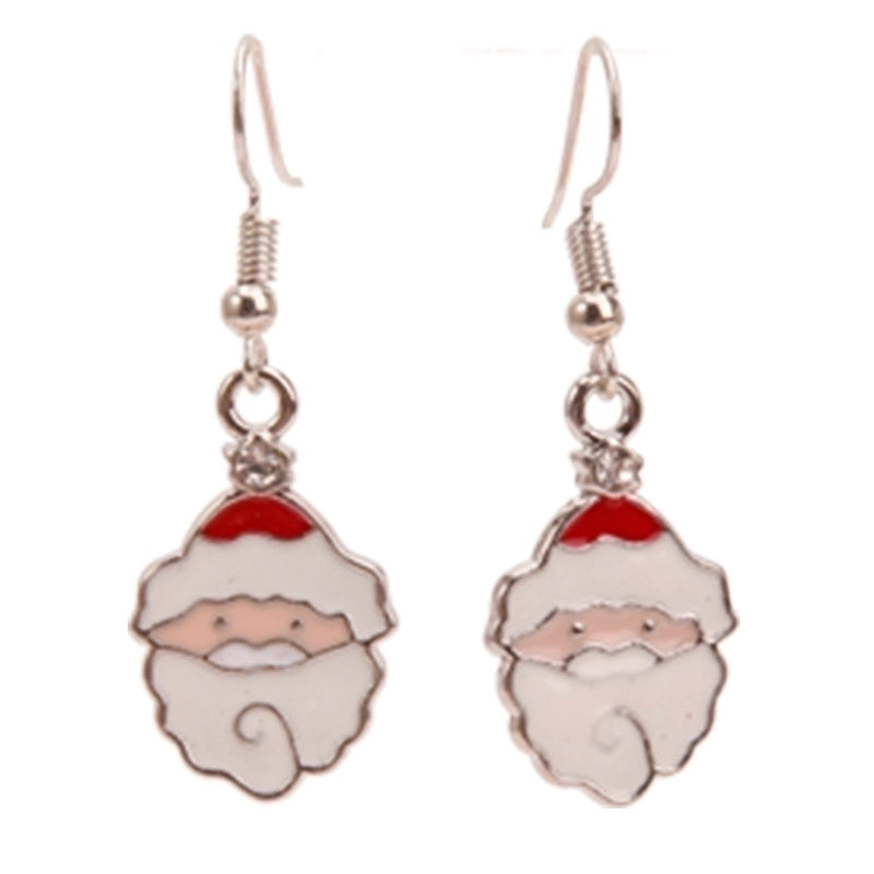 Fashion Santa Claus Christmas Socks Bell Epoxy Alloy Earrings
