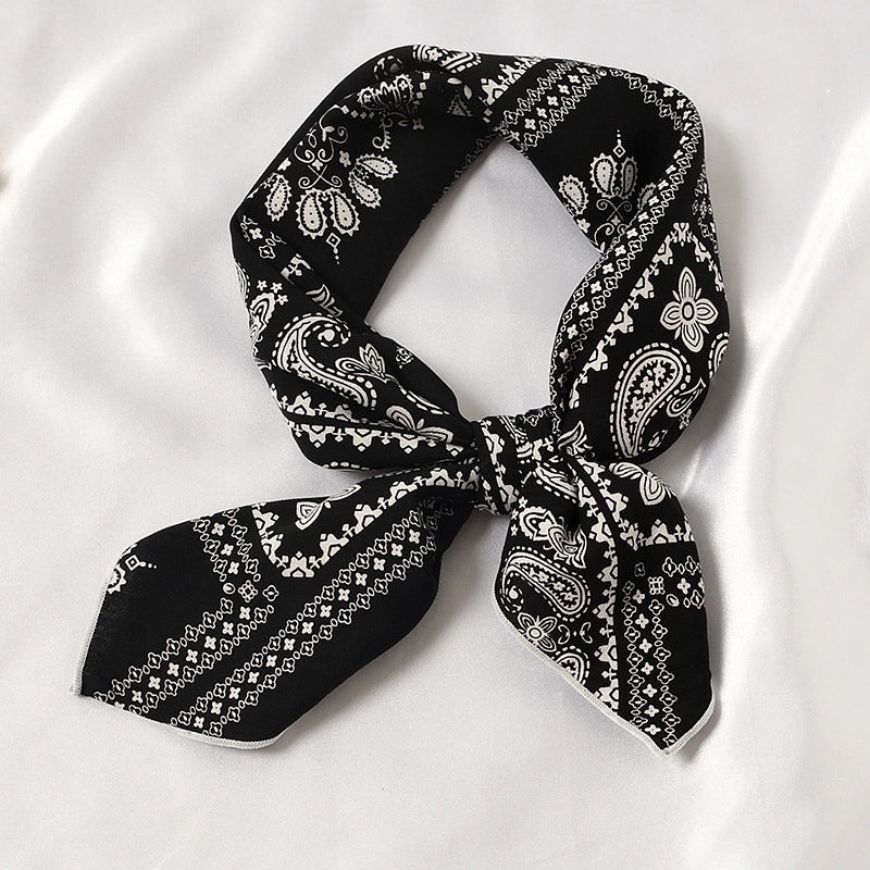 Women's Sweet Flower Cotton Silk Scarf